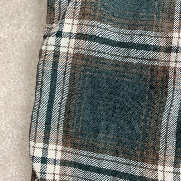 The North Face Mens Size Large Green Plaid Hiking Camping Outdoor Flannel Shirt - Picture 10 of 15